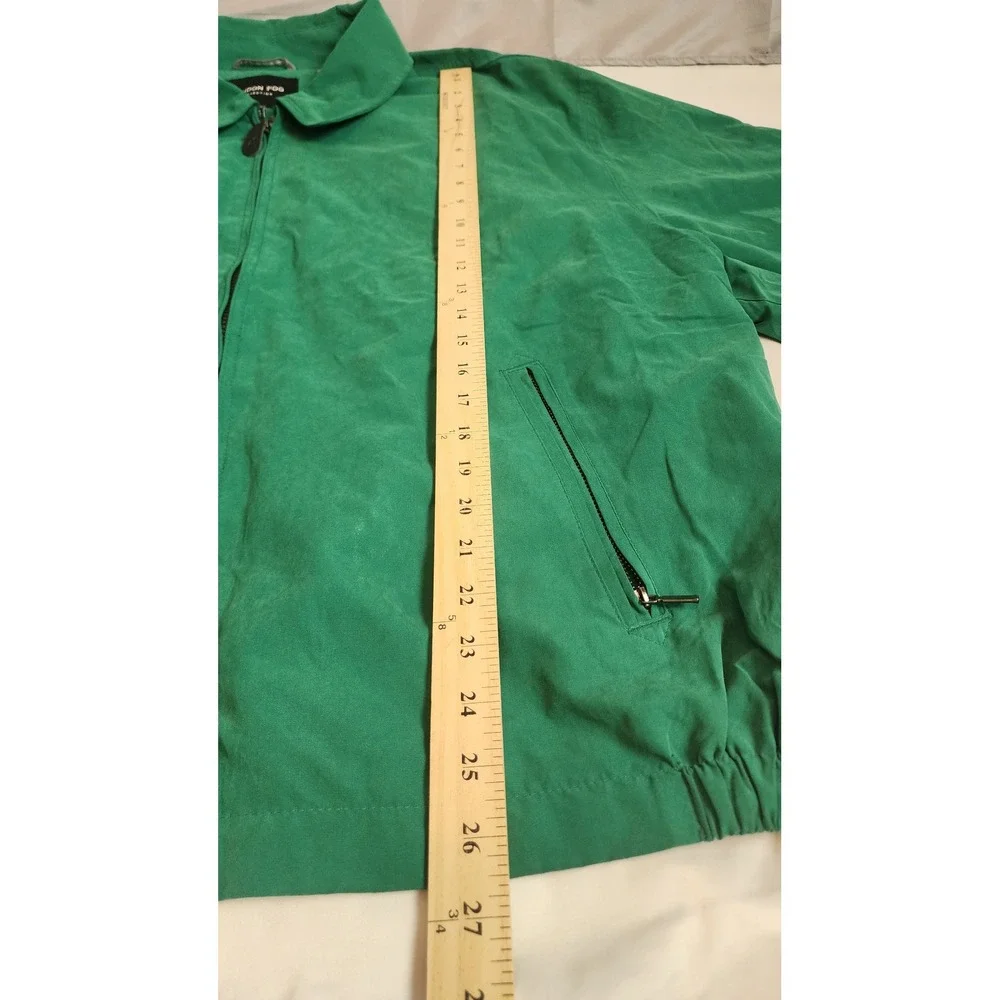 London Fog Mens XXL Green Retro Grandpacore Lightweight Bomber Zip Jacket